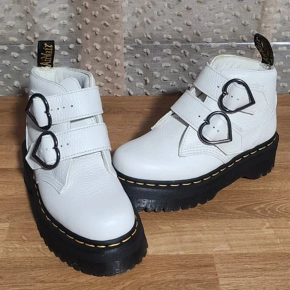Dr. Martens | Shoes | Dr Martens Devon Heart Buckle Boots Us 6 Uk